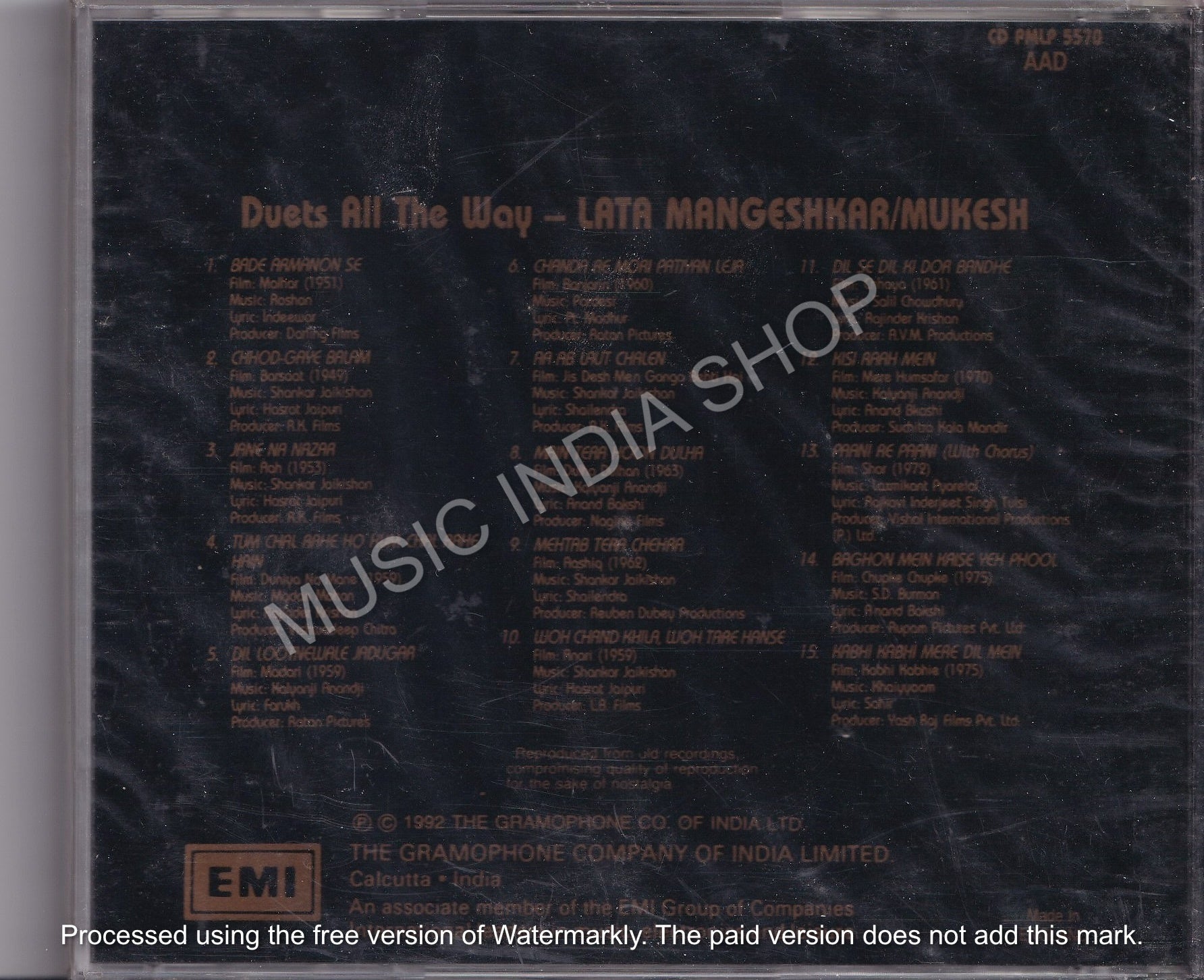 Musicindiashop,RPG,EMI,Lata Mangeshkar,Mukesh
